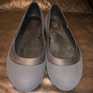 Women’s Black Flat Crocs SZ 10